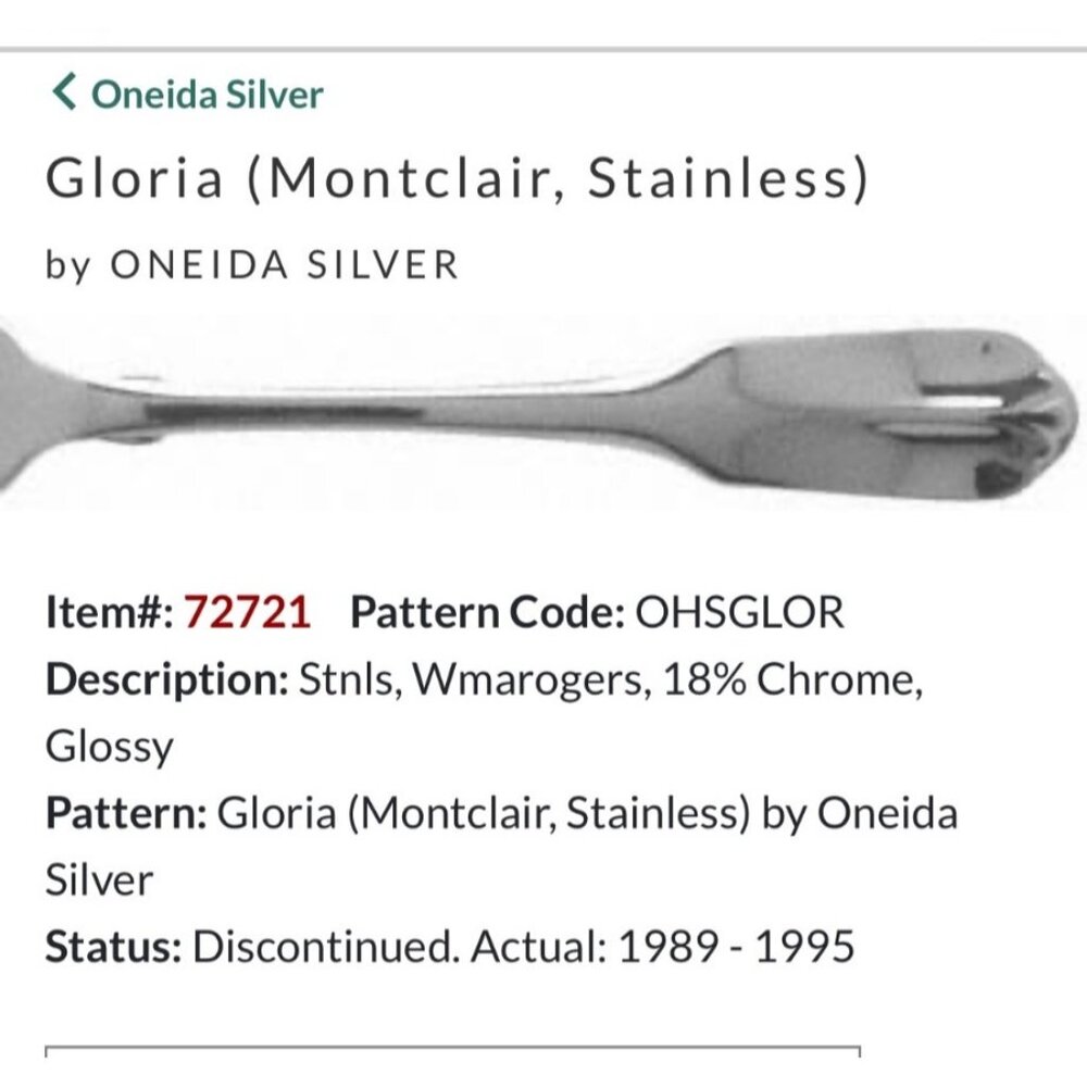 Oneida Silver Gloria Montclair Stainless Steel Table Knife Set Of 6